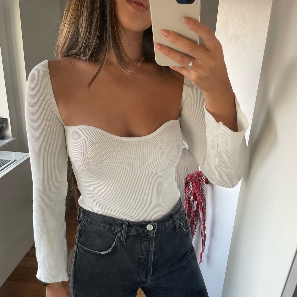 Sexy Ribbed Knit Top Size Small
